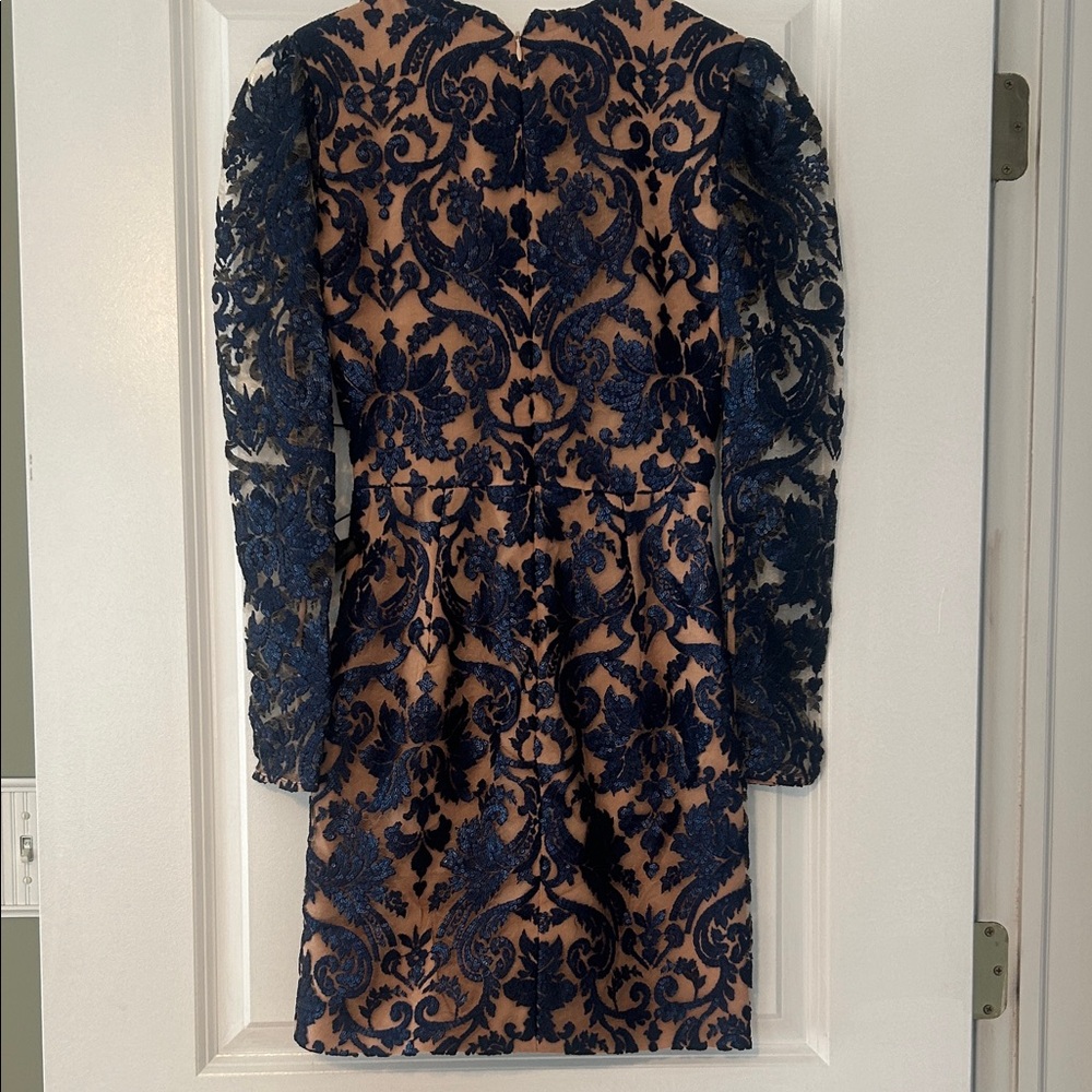 Dress the Population Navy and Nude Long Sleeve Dress - Picture 7 of 7